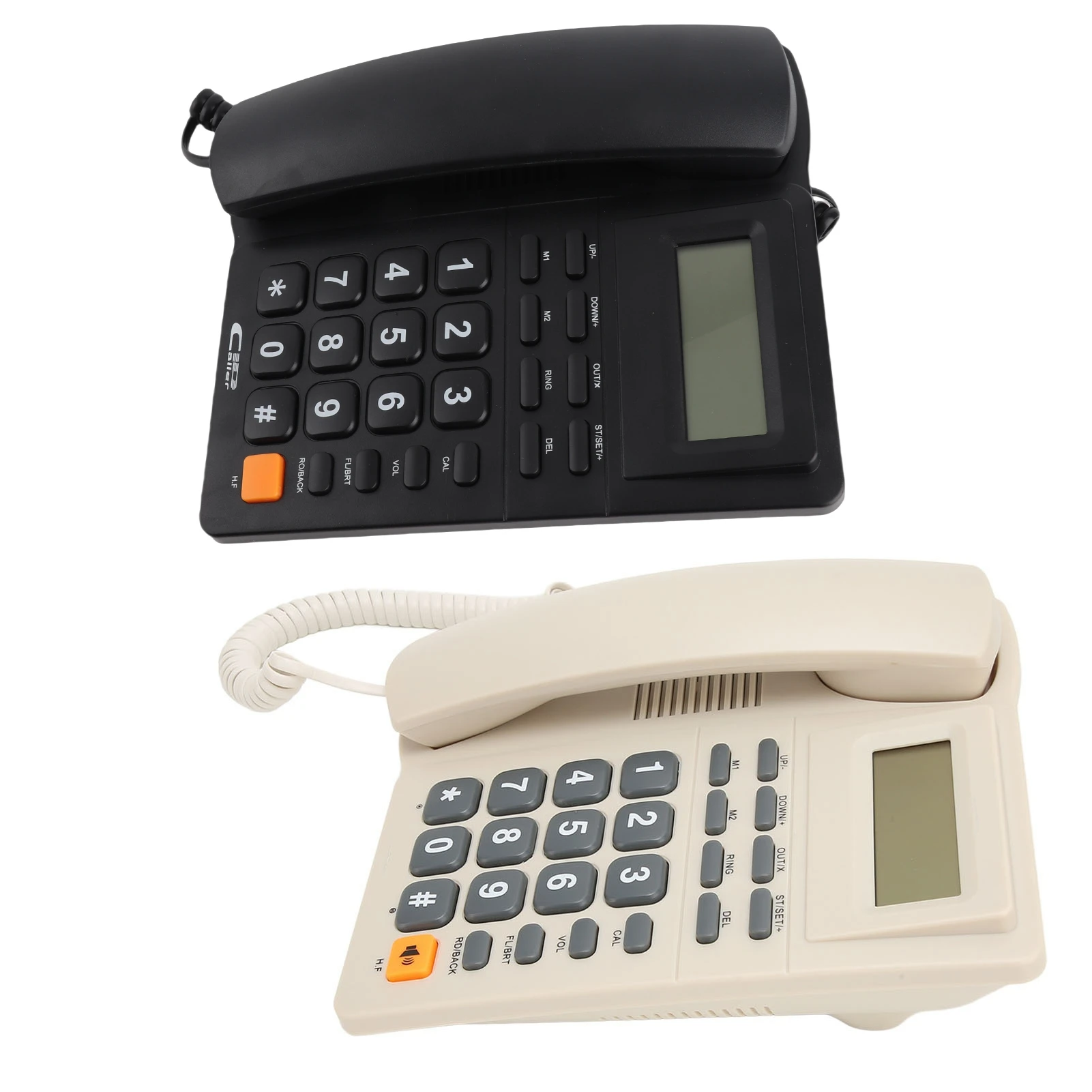 Telefone Fixo com Fio com Função de Rediscagem do Último Número, Função Mudo e Display Multifuncional de Identificação de Chamadas