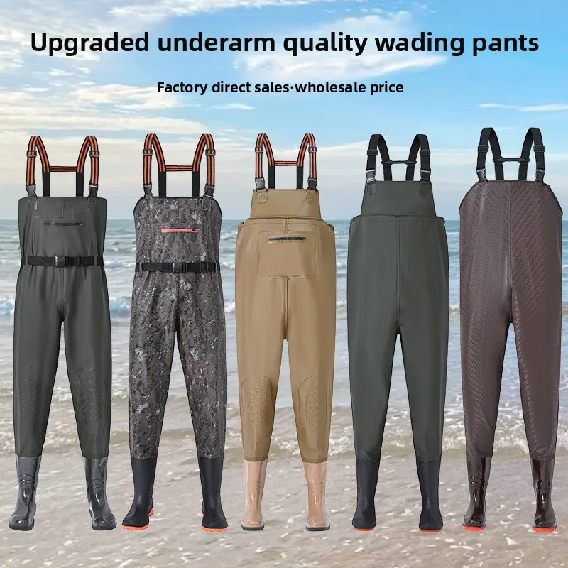 Водонепроницаемые рыболовные брюки Chest Wader с ботинками, утолщенные ботинки на бедрах для мужчин и женщин всех размеров