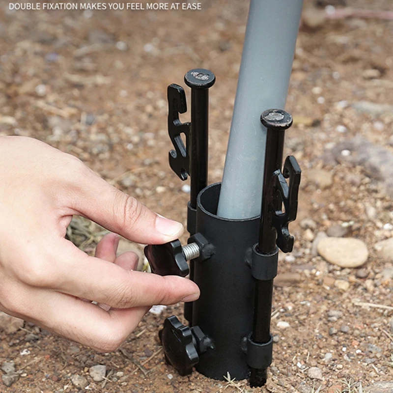 Sky Curtain Rod Holder Outdoor Camping Tent Support Rod To Insert Ground Nail Bag Portable And Fixing Clip Artifact Accessories