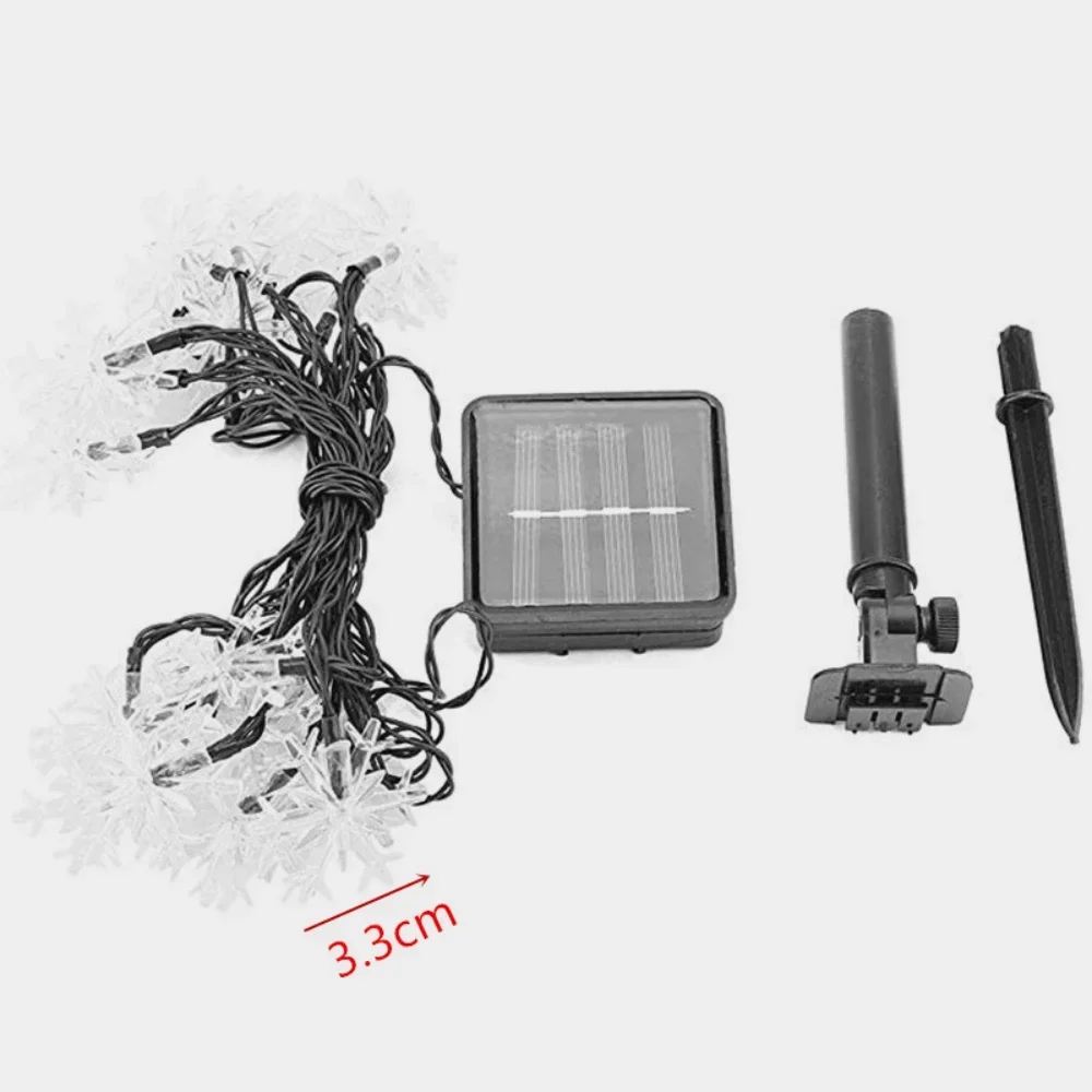 Fiocco di neve solare Lucine a LED Lampada natalizia Giardino esterno Decorazioni per albero di Natale Ghirlanda Decorazione per la casa della festa nuziale