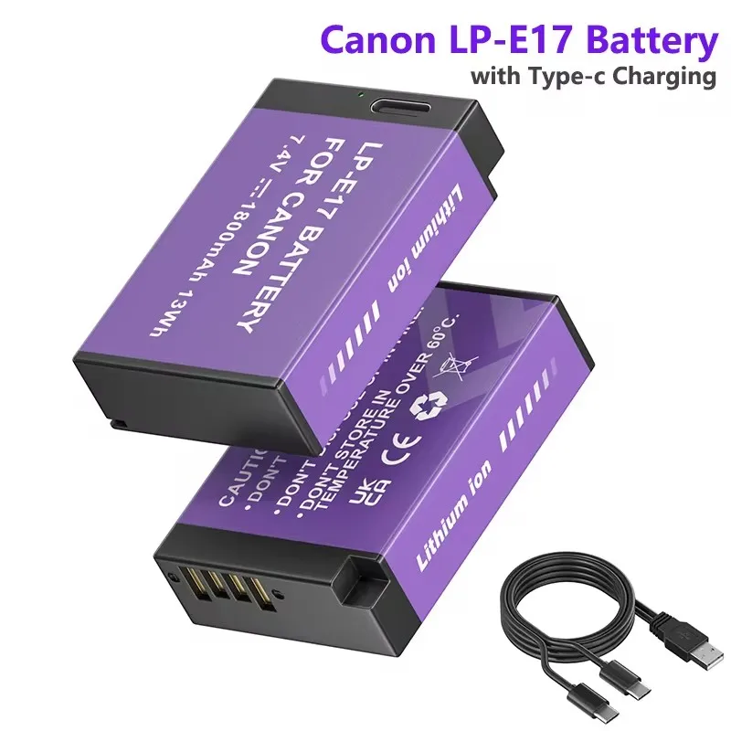 PALO LP E17 LP-E17 Battery with Type-C Input for canon sl2 sl3 RP 200 250D M3 M5 M6 750D 760D T6i T6s 800D 8000D 77D Kiss X8i