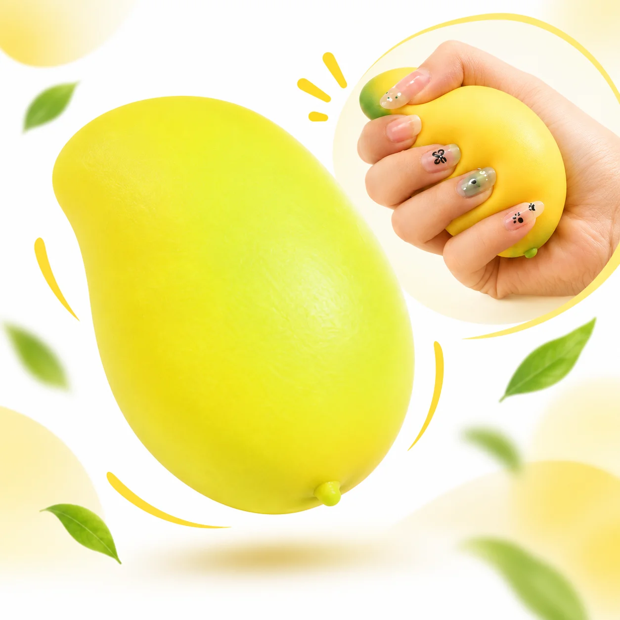 Temperature Color Changing Fruit Squeeze Ball Soft Silicone Slow Rising Squishy Stress Relief Hand Grip Sensory Fidget Toy