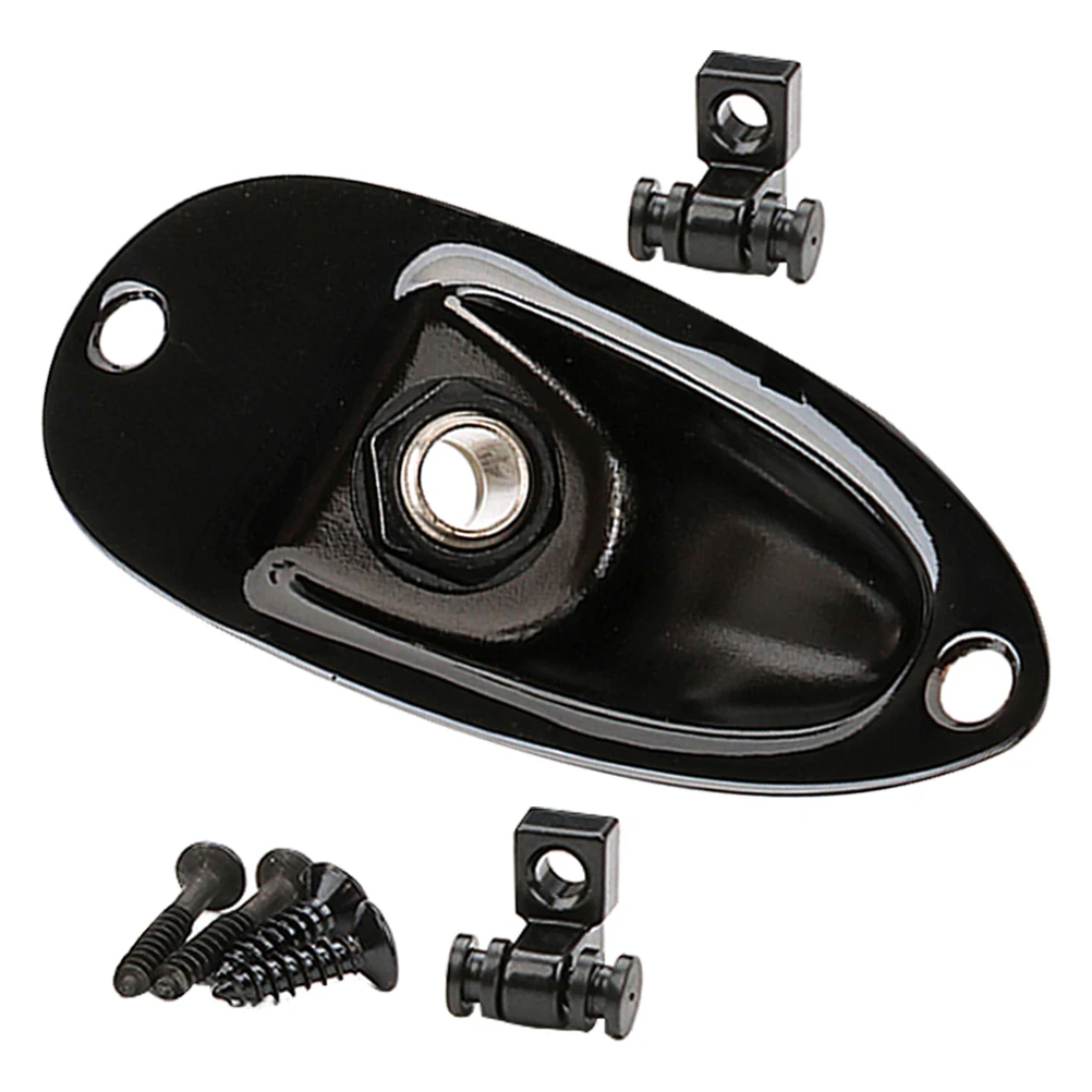 

1 Set Black Boat Style Jack Plate Electric Guitar String Retainer Small Lightweight Metal Press Buckle For Stable Tuning Guitar