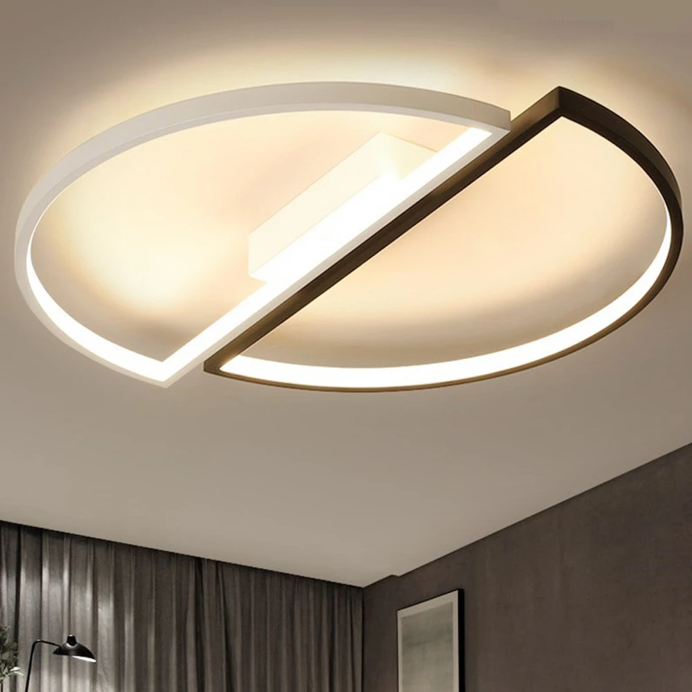 Luxury Nordic Modern LED Ceiling Lights Simple Semicircle Lamp Fixture for Dining Living Room Bedroom Home Decoration Chandelier
