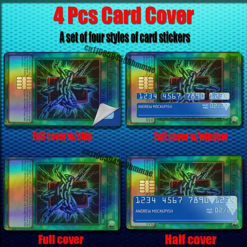 For Yu-Gi-Oh Credit Bank Sticker ID Access Card Cover Skin Rainbow Color Laser Stickers Film