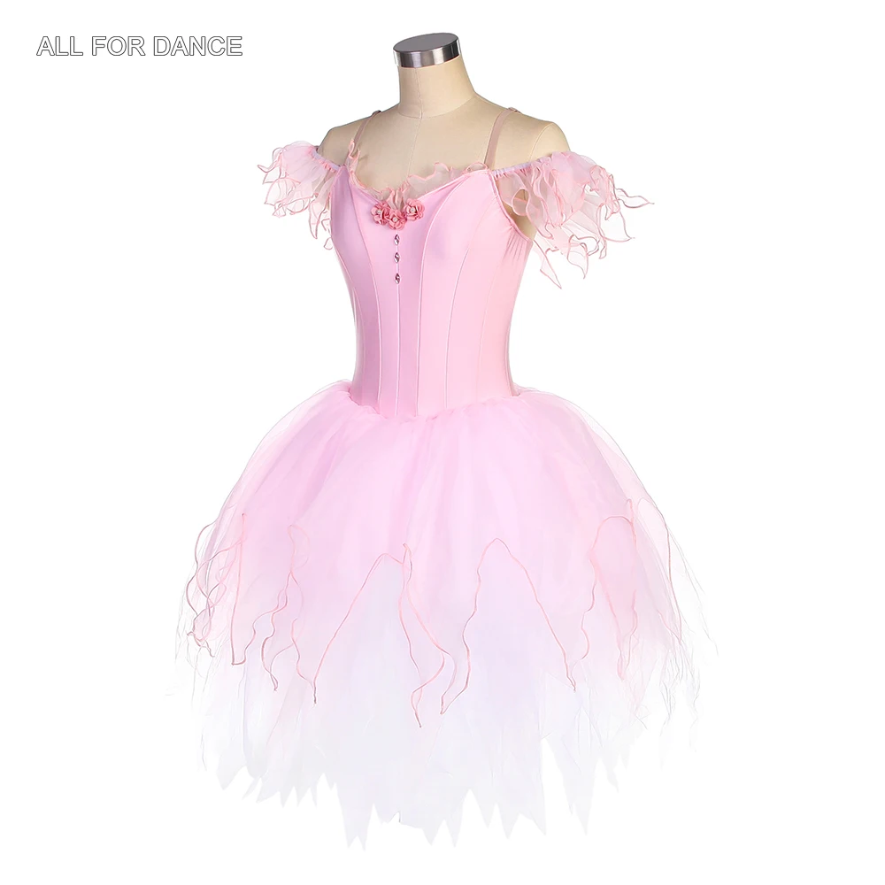 

22564 Off Shoulder Pink Romantic Ballet Tutu Girls & Women Stage Performance Ballet Tutu Group Dancewears