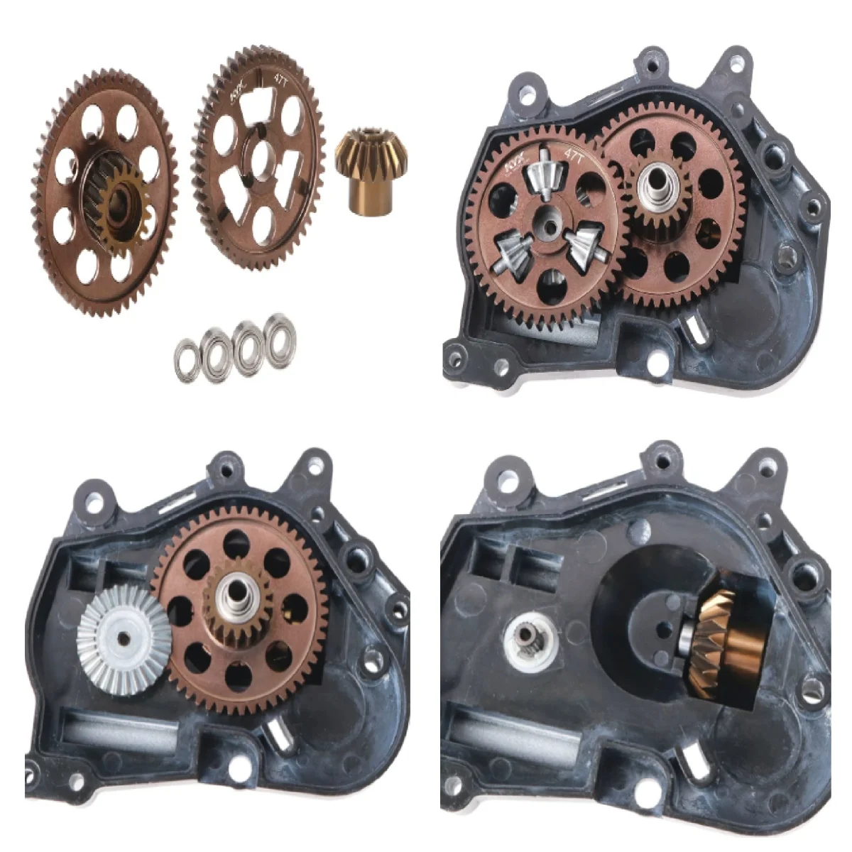 

Шасси Tamiya 1/10 Hotshot II 2024 Edition 58737, задняя коробка передач 6061, шестерни