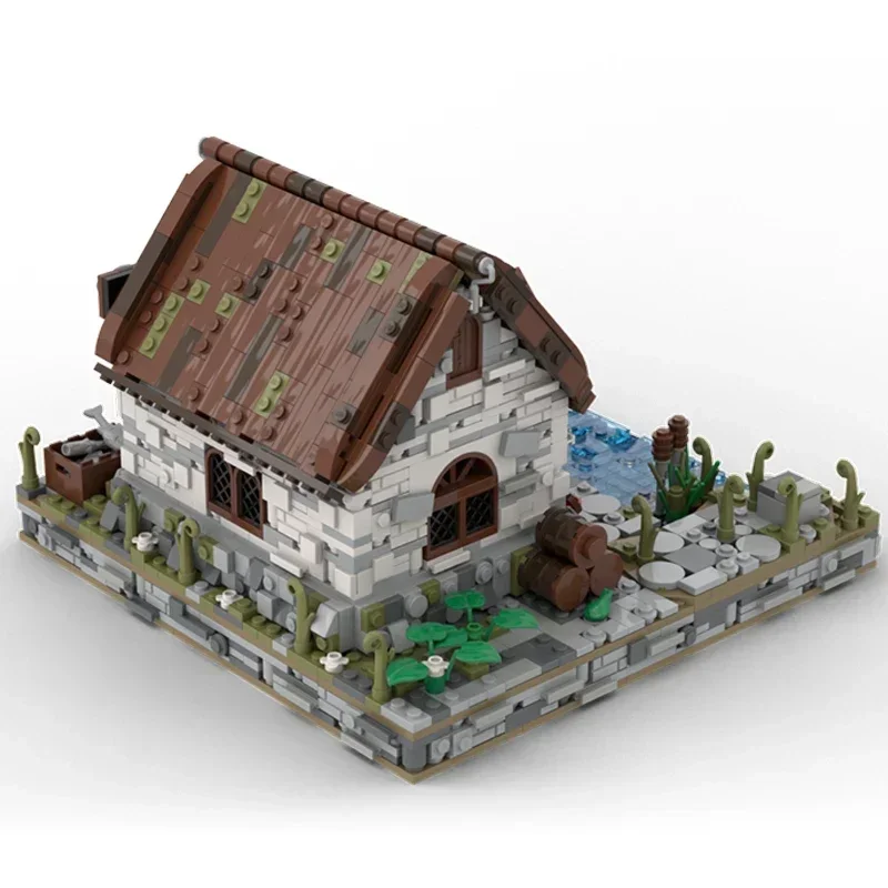 Blocos de Construção Casa do Pescador, Medieval Street View Modelo, Montagem Moc, Tijolos Modulares, Brinquedos de Natal, DIY Gift Sets