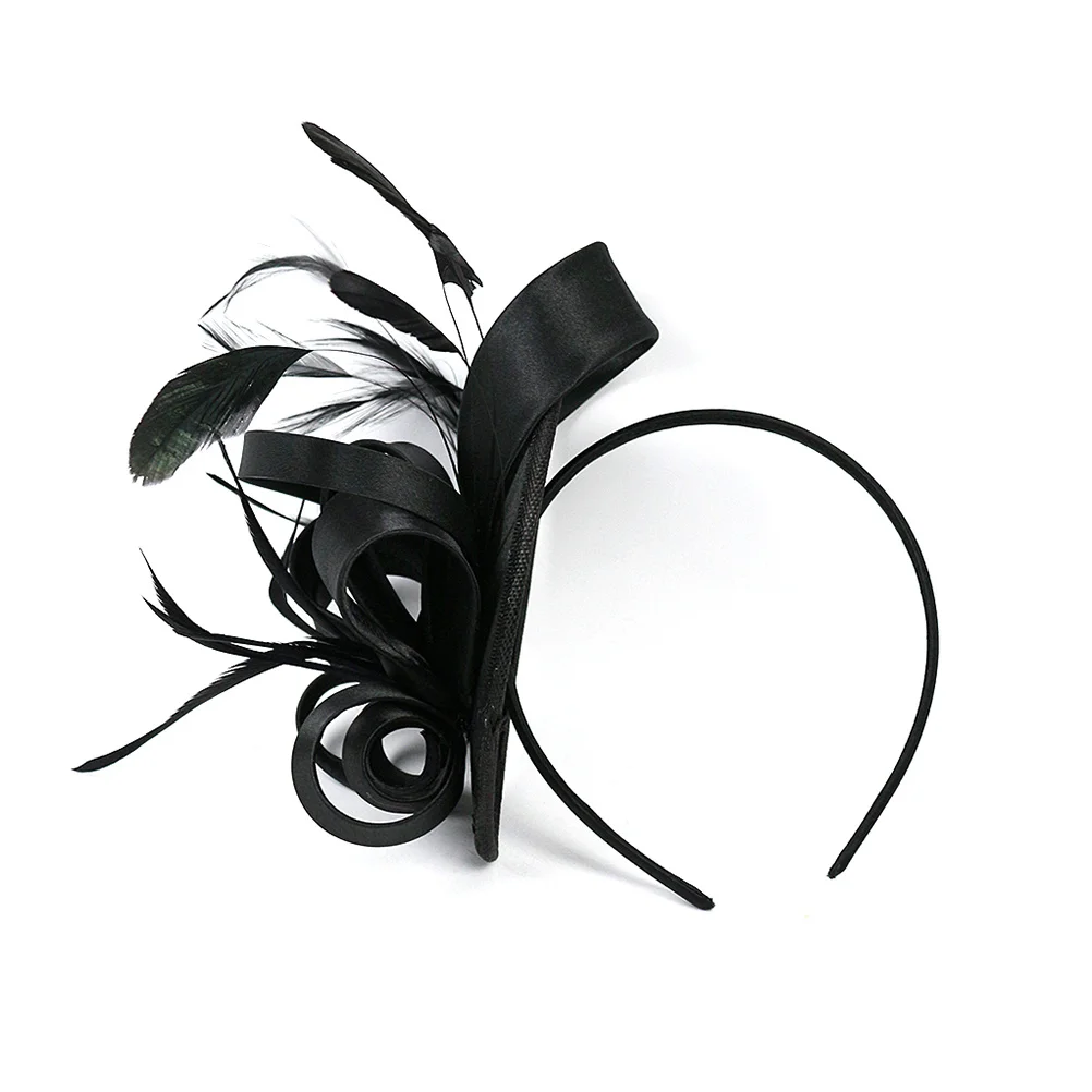 

1Pcs Great Britain Retro Billycock Headband Black Satin Gauze Hairband Festival Party Fancy Ball Hair Hoop
