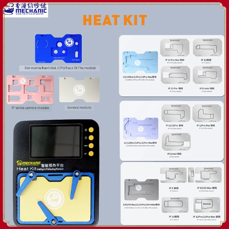 

Mechanic heat kit Reflow Soldering Heating Platform degumming layering Laminating tin planting /welding for IPhone X-14PM