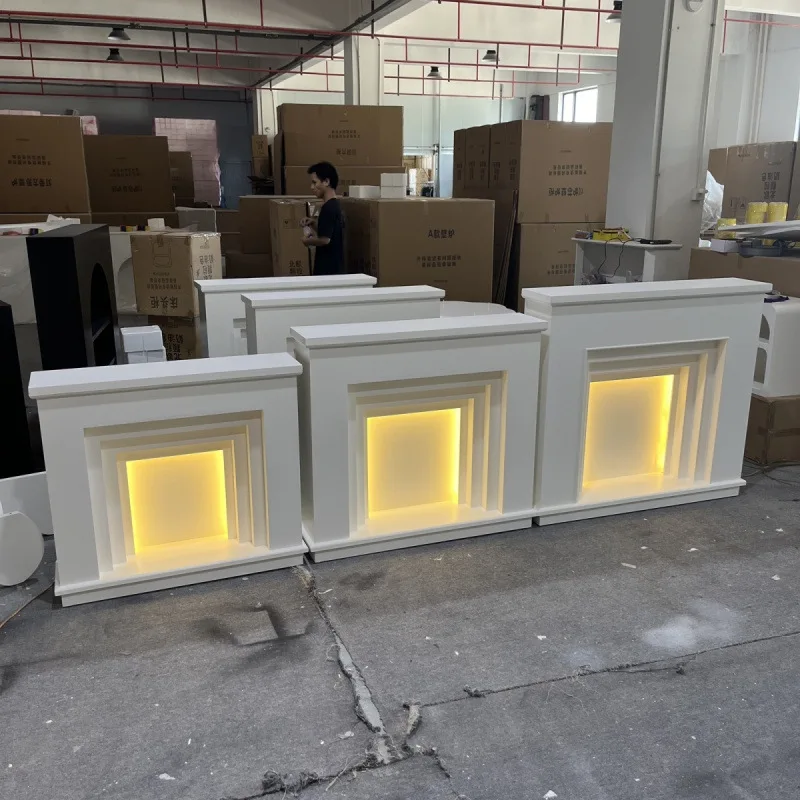 Factory Direct 2026 Nordic French cream fireplace decorative cabinet porch ins art white living room luminous ins wind