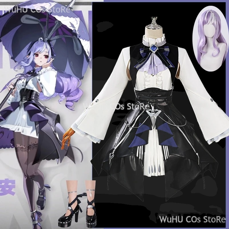 Vivian Cosplay Costume Dress Game Zenless Zone Zero ZZZ Mockingbird Vivian Cosplay Wig Shoes Full Set Women Halloween Roleplay
