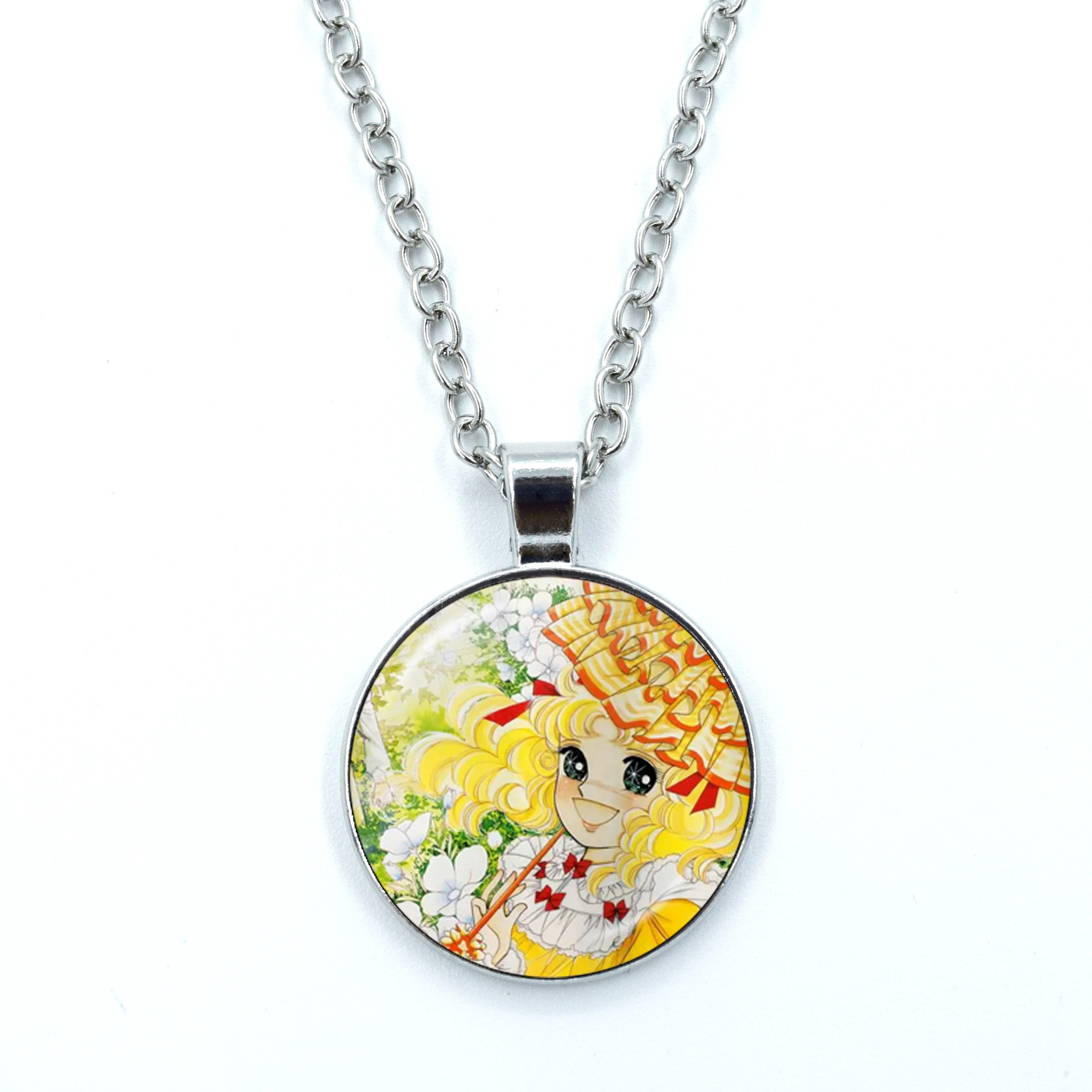 Fashionable Cartoon Creative Design Glass Necklace Handmade Anime Manga Candy Long Necklace Pendant Jewelry Gifts