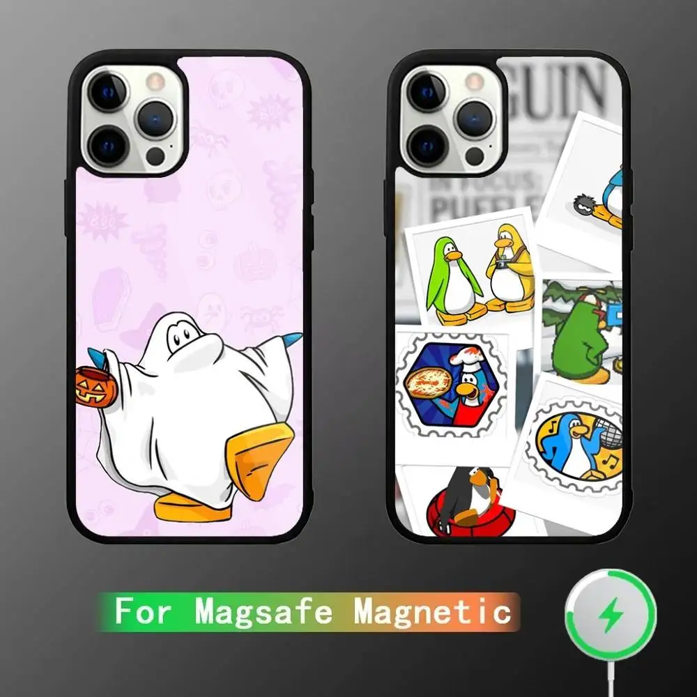 

Game Club Penguin Phone Case For iPhone 16,15,14,13,12,11,Pro,Max,Plus,Mini,SE New Magsafe Magnetic Wireless Charging
