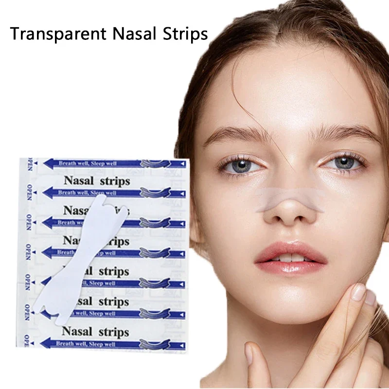 50pcs/Lot Transparent Nasal Strips Anti-Snoring Sticker Better Nose Breath Reduce Snoring Tool Health Care Stop Snoring Patch