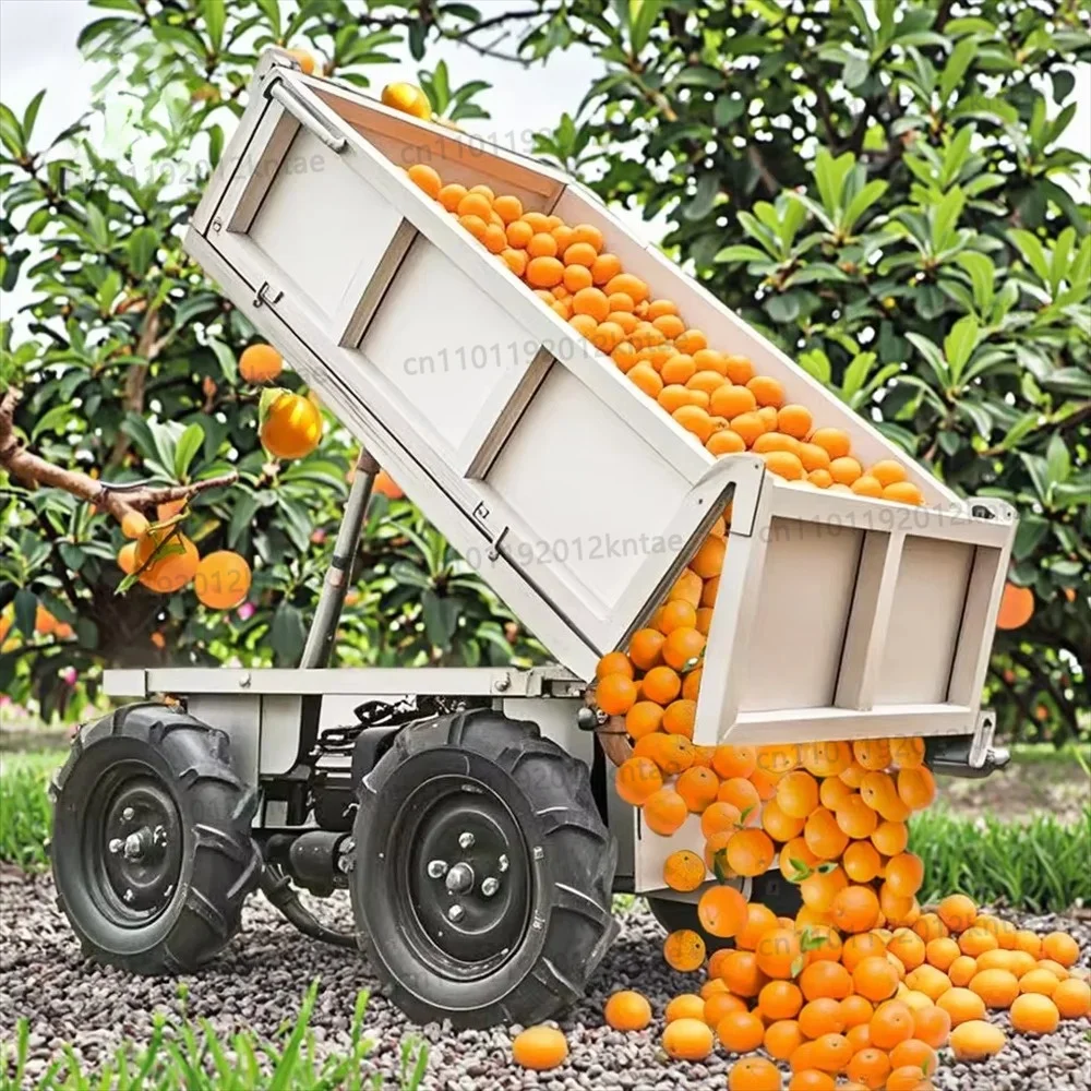 Farm Orchard All Terrain Remote Control Transport Vehicle Electric  Mini Cargo Dumper Trailer
