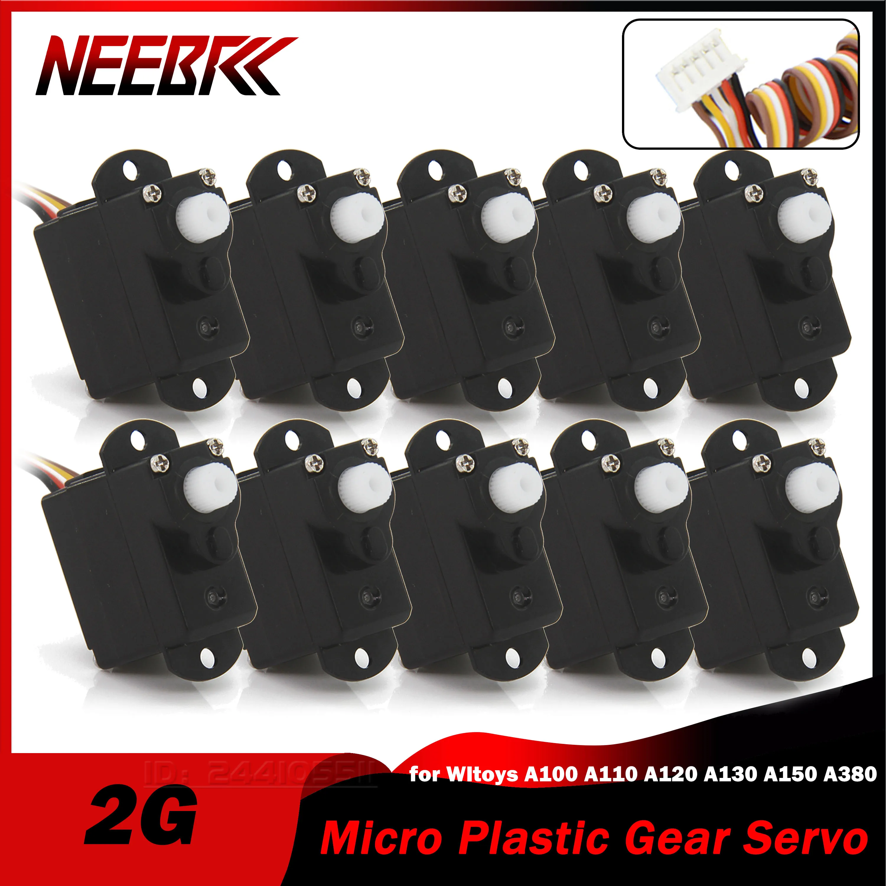 

NEEBRC 2G Micro Servo Plastic Gear Mini Motor for RC Fixed-wing FPV Drone Airplane Helicopter Wltoys XK A120 A150 A380 Part Toy