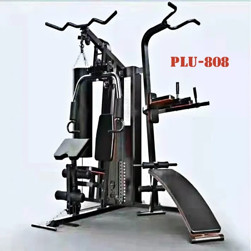 Multi-functional integrated trainer home large combination set three stand commercial big bird squat weight rack 3 Stations