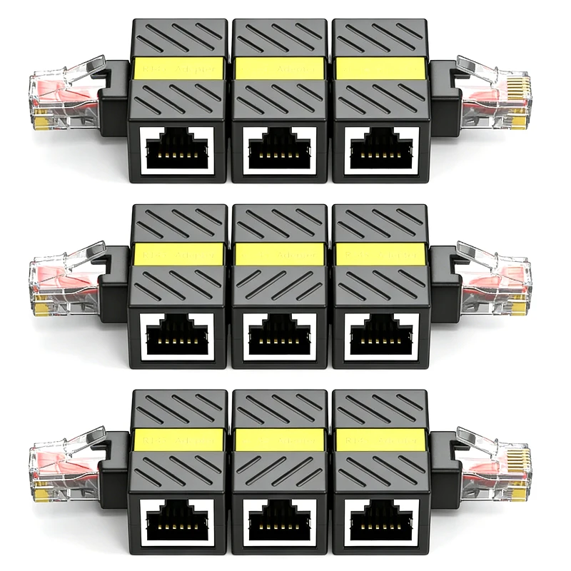 Convertisseur RJ45 universel mâle-femelle 360° ° Adaptateur réseau Gigabit RJ45 rotatif à 90 degrés, connecteur réseau coudé à angle droit