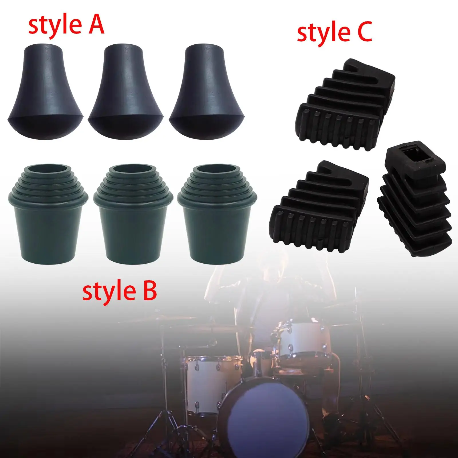 3Pcs Anti Skid Drum Feet Holder Durable Drum Feet Slipcover Percussion Parts