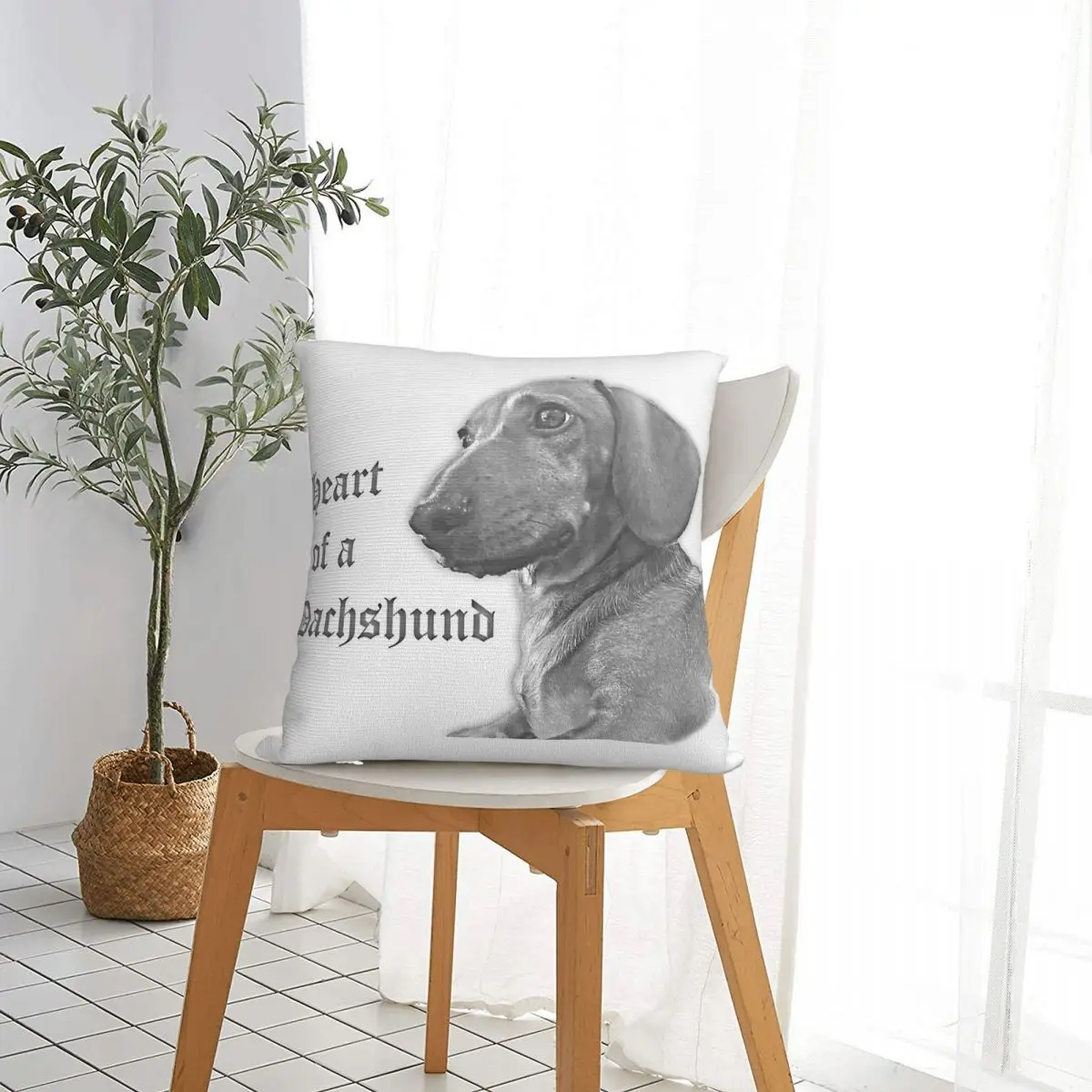 Heart Of A Dachshund Pillowcases Couch Wiener Sausage Doxie Dog Lover Cushion Case Creative Decorative Pillowcase 45*45
