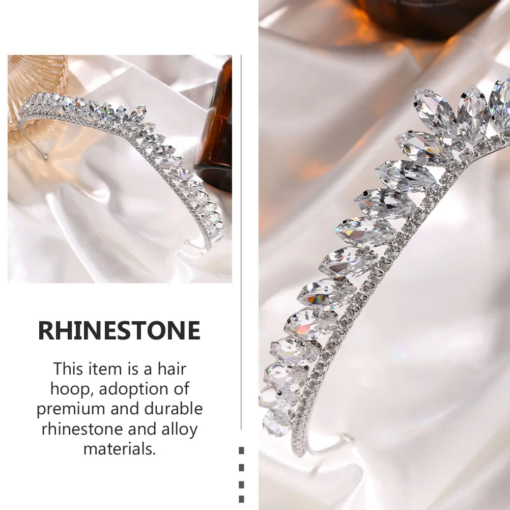 

Crown Hair Band Premium Rhinestone Alloy Shiny Padded Design For Wedding Party Prom Bridal Event Hair