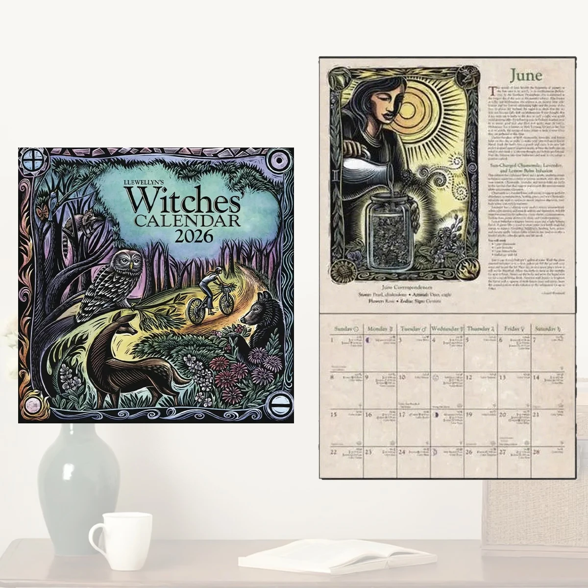 

Календарь ведьм 2026, ботанический календарь ведьм, книга, настенный декоративный настенный художественный творческий подарок для семьи, друзей