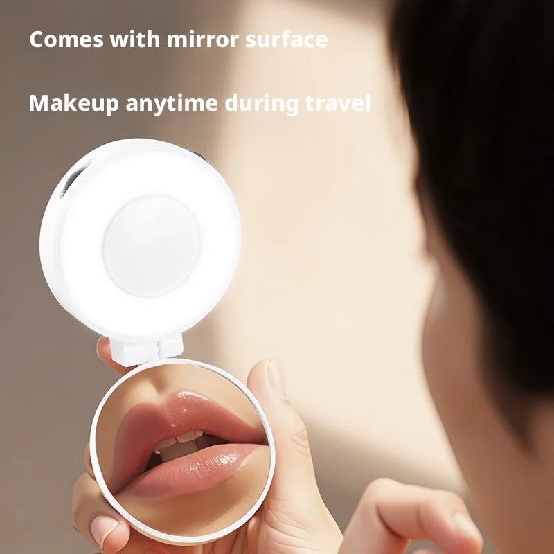 Magnetic Selfie Phone Fill Light Rechargeable LED Portable Live Video Shooting Light Anchor Beauty Chin Fill Light Adjustable
