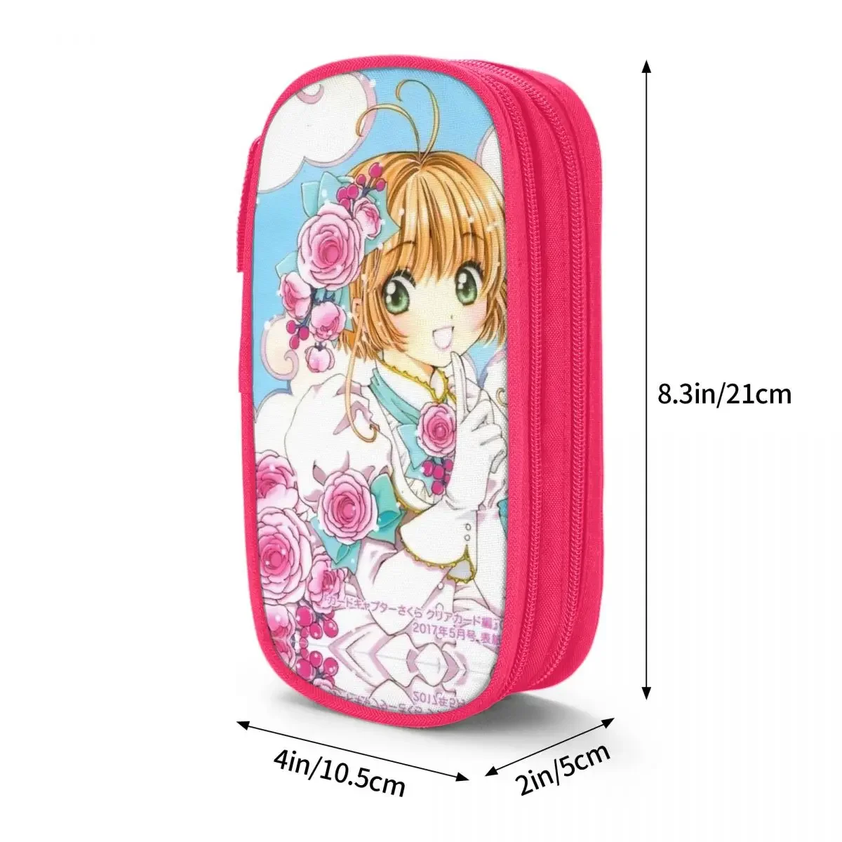 Estuche de lápices Sakura Kinomoto, bolsa de almacenamiento grande para bolígrafos, regalos de oficina para niñas y niños