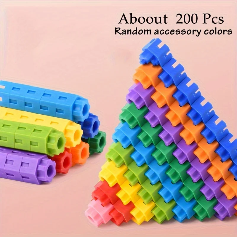 Kids Hexagonal Building Blocks for Kids Colorful STEM Building Toys for Kids Learning Kindergarten Educational Connecting Toys