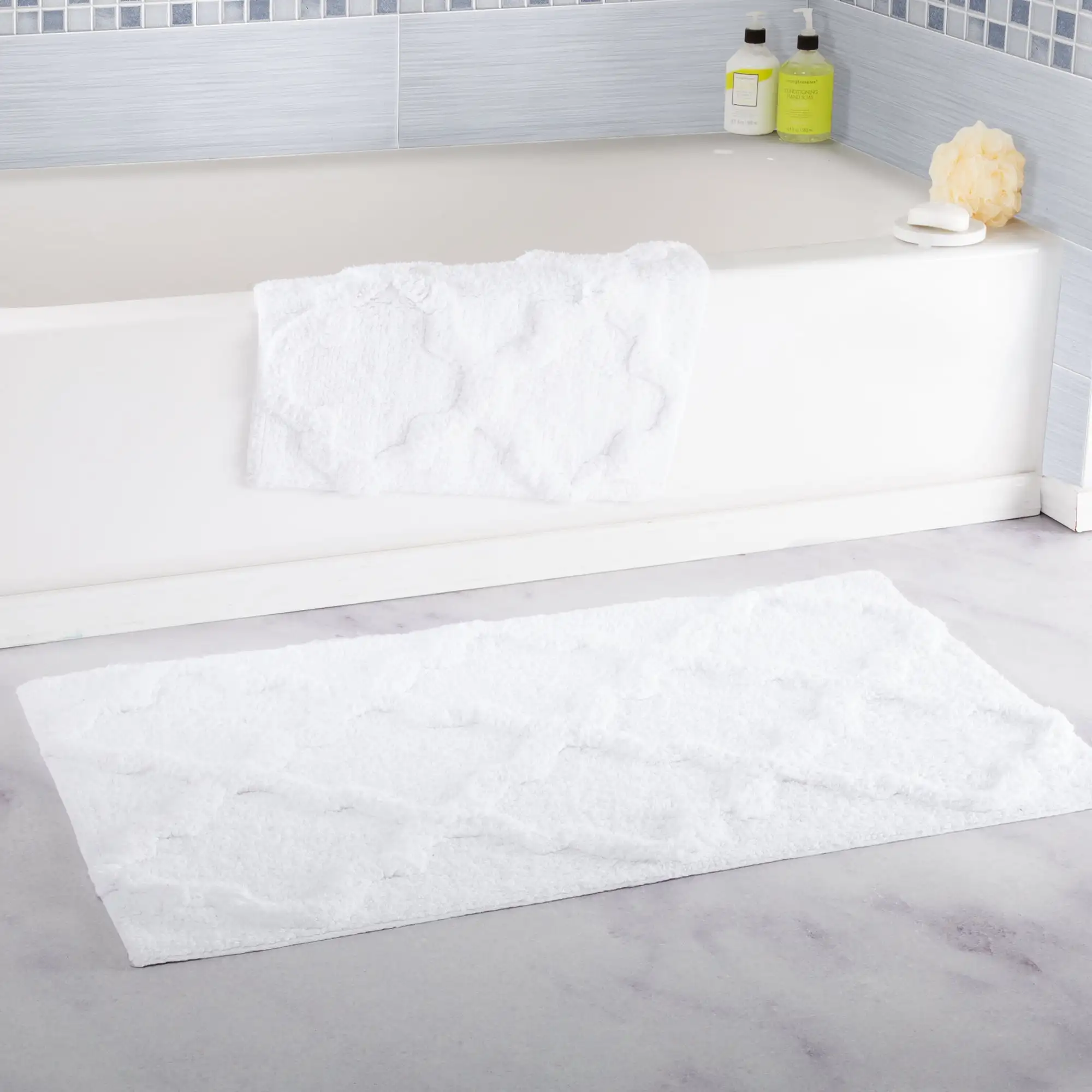 

100% Cotton 2 Piece Trellis Bath Mat Set