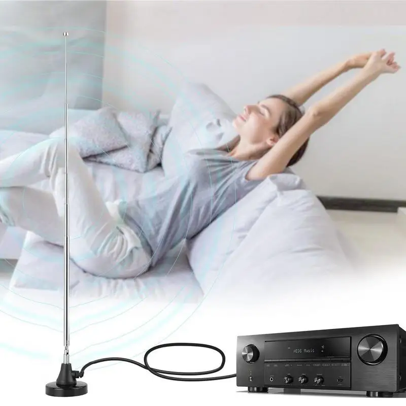 FM Telescopic Antenna Long Range Reception Indoor TV AM FM Radio Stereo Receiver Portable Signal Booster Television Receiver
