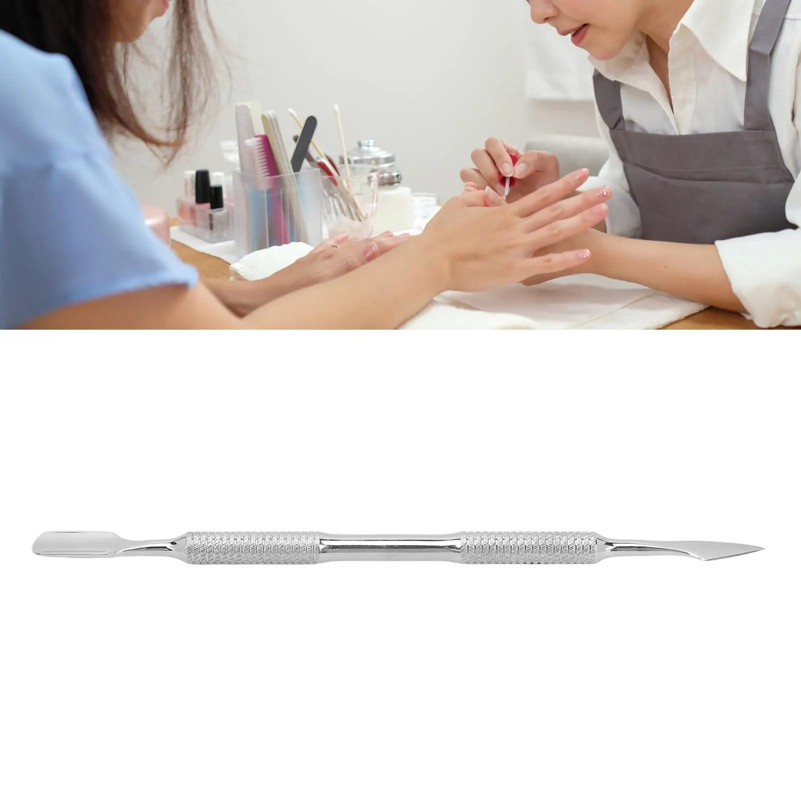Doppelend-Nagelschieber aus Edelstahl, bequem für den Nagellackentferner-Werkzeug zu Hause oder im Salon