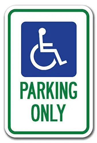 Patisaner Handicapped Symbol Parking Only Sign Aluminum Tin Sign 8x12 inches