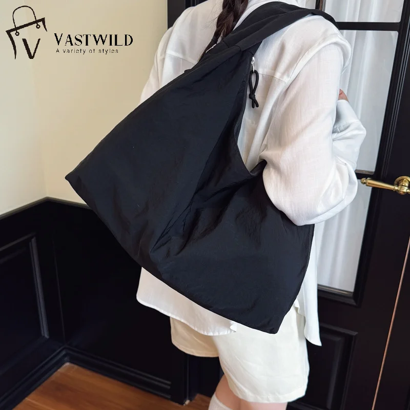 Einfache Umhängetasche für Damen, Multi-Pocket-Pendler-Tragetasche, große Kapazität, Nylon-Unterarmtasche, vielseitige Einkaufshandtasche