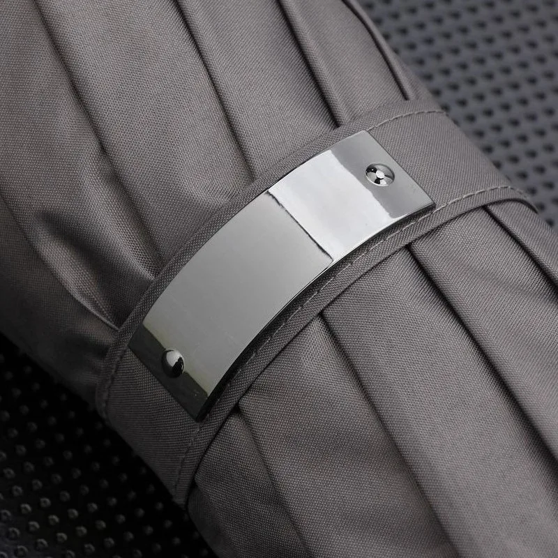 10 عظام من البلاستيك الأسود مظلة مشمسة أوتوماتيكية بالكامل حماية من الشمس مضادة للأشعة فوق البنفسجية للرجال مظلة هدية للأعمال الراقية