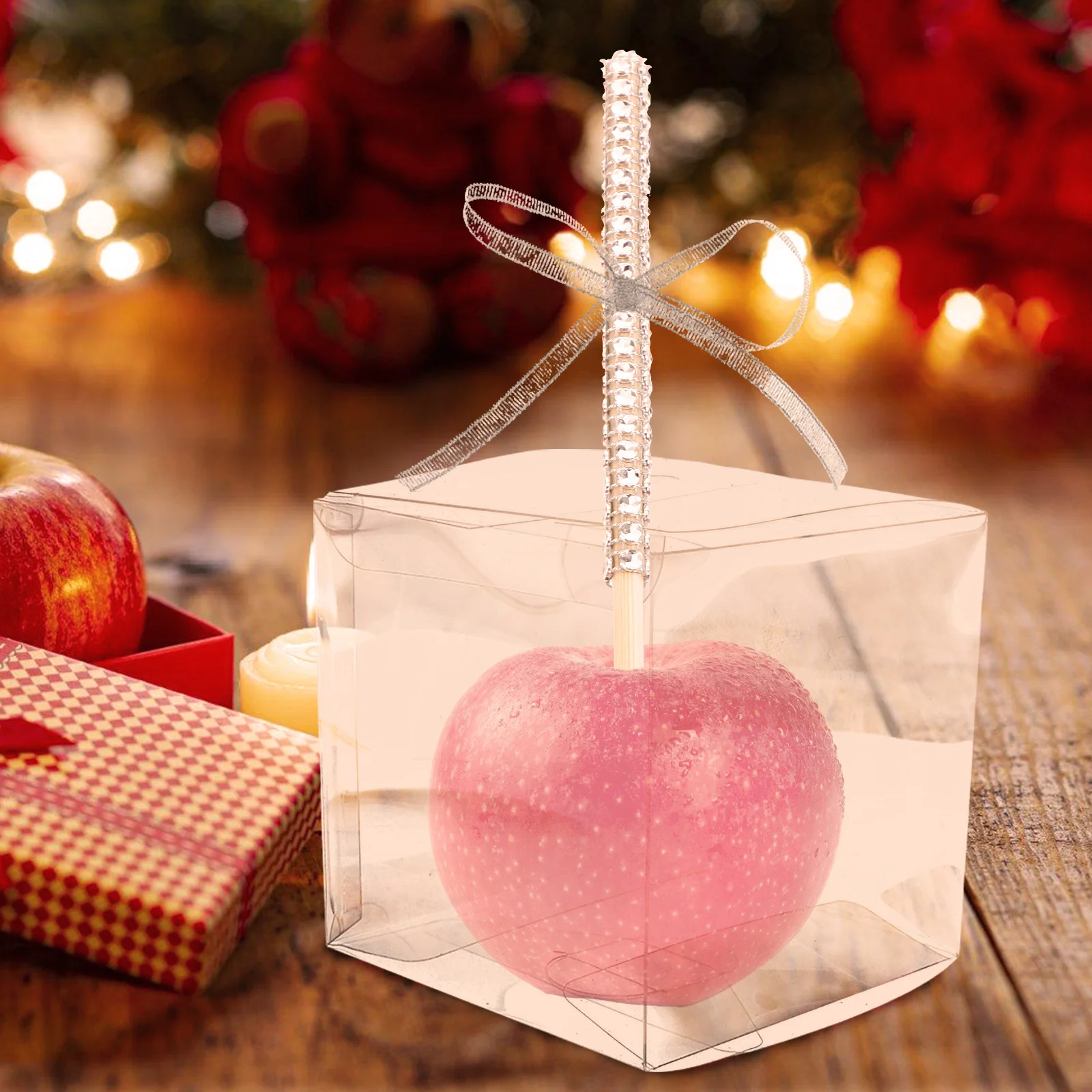 

1 Set Of Reusable Hard Plastic Transparent Gift Boxes For Christmas Apples Biscuits Jewelry Storage Clear Packaging Container