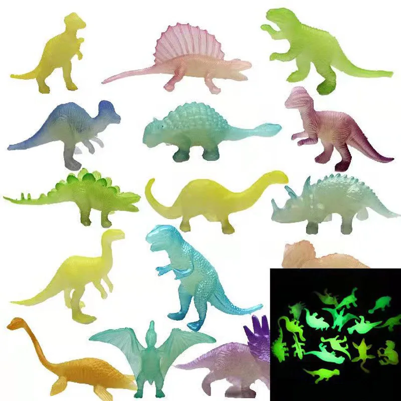 36PCS Świecące w ciemności dinozaury Zabawki Halloween Prezenty dla dzieci Cool Stuff Regalos Para Cumpleaños De Niños Y Niñas Juguetes Luminosos