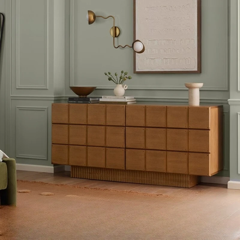 

Medieval six-chest chest, bedroom side cabinet, dresser, solid wood retro cabinet, living room entrance