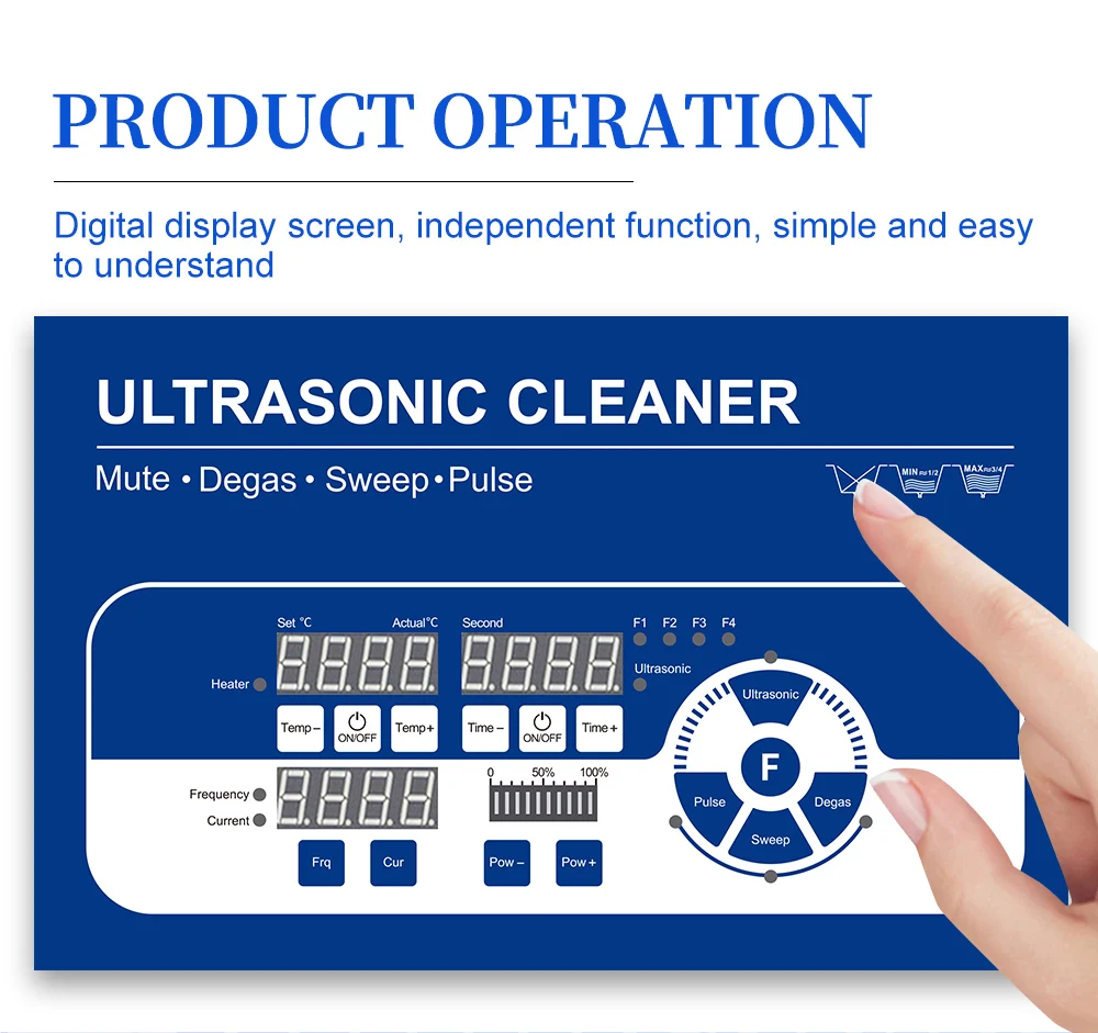 15L Ultrasonic Cleaner 500W Digital Machine with 40/80/120/170kHz for Dental Lab and Medical Equipment Cleaning view 5