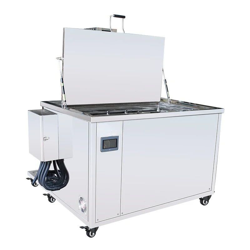 With lifting and throwing ultrasonic cleaning machine, industrial degreasing ultrasonic cleaning equipment with filter cycle