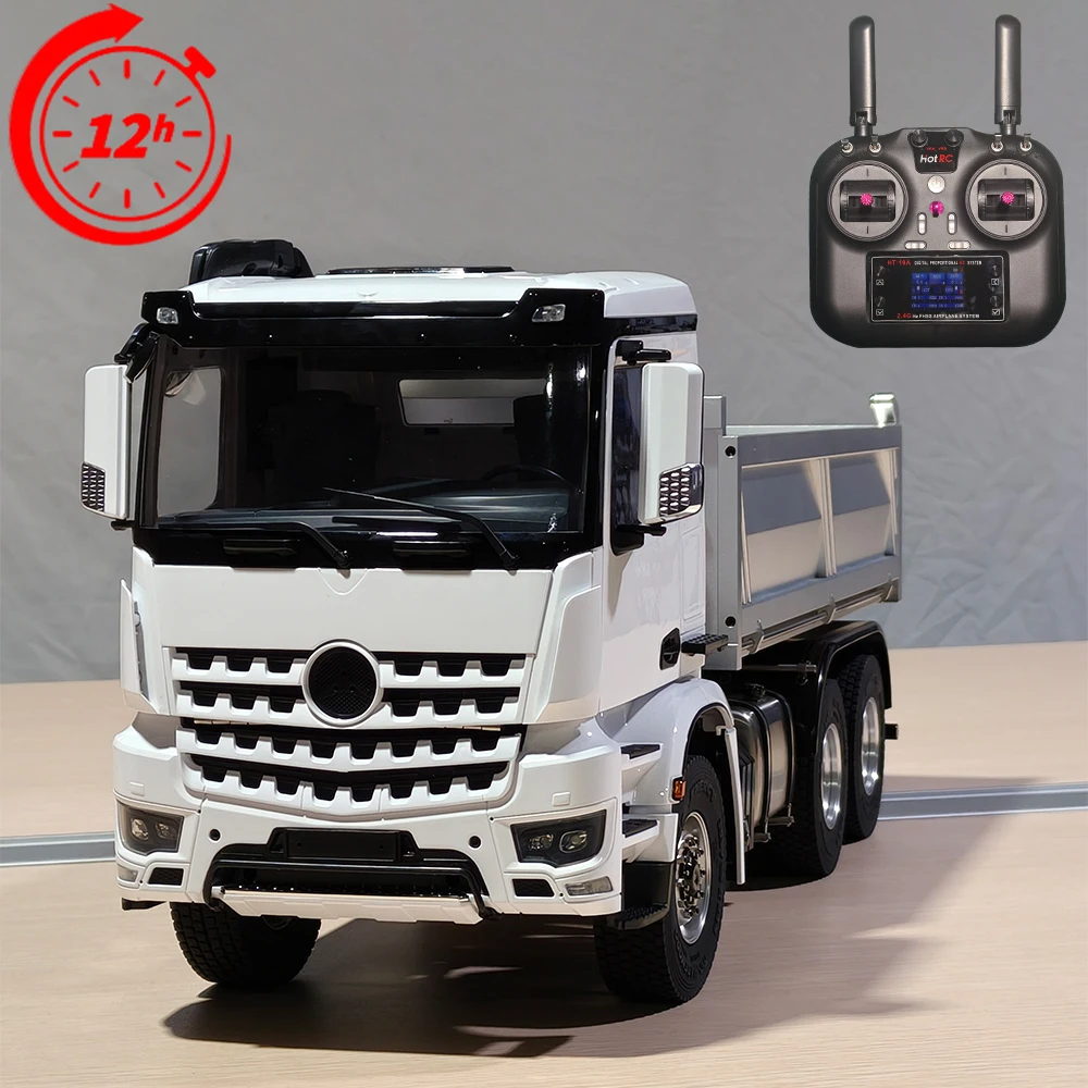 6x6 1/14 RC Truck Hydraulic RC Dump Truck Metal Model Toy with Light Sound System Boys RC Toy 2025 New