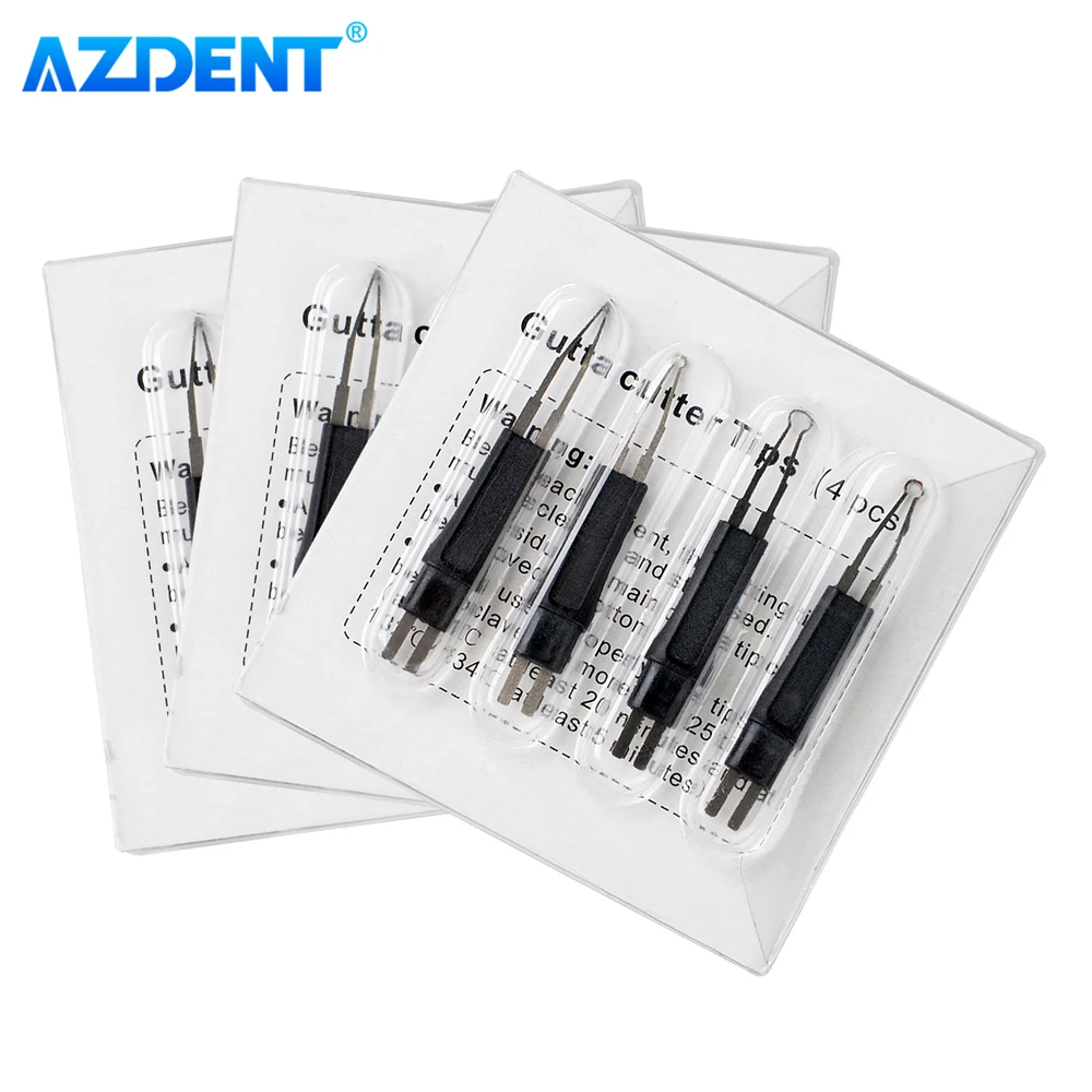 3Pack/12PCS AZDENT Dental Heated Gutta Cutter Tips for Gutta Percha Point Heating Cutter Tooth Gum Dentistry Tool