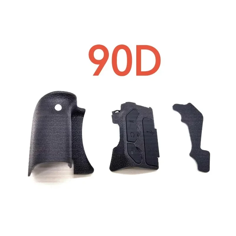 3pcs/Set for Canon 90D Handle Leather Side Case with USB and Thumb Rubber Parts