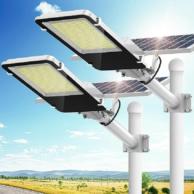 Imagem -06 - Luzes Led Solares ao ar Livre Alto Brilho Ip66 Lâmpadas Solares Impermeáveis Crepúsculo ao Amanhecer Lâmpada Led de Controle Remoto para Estacionamento 1200w