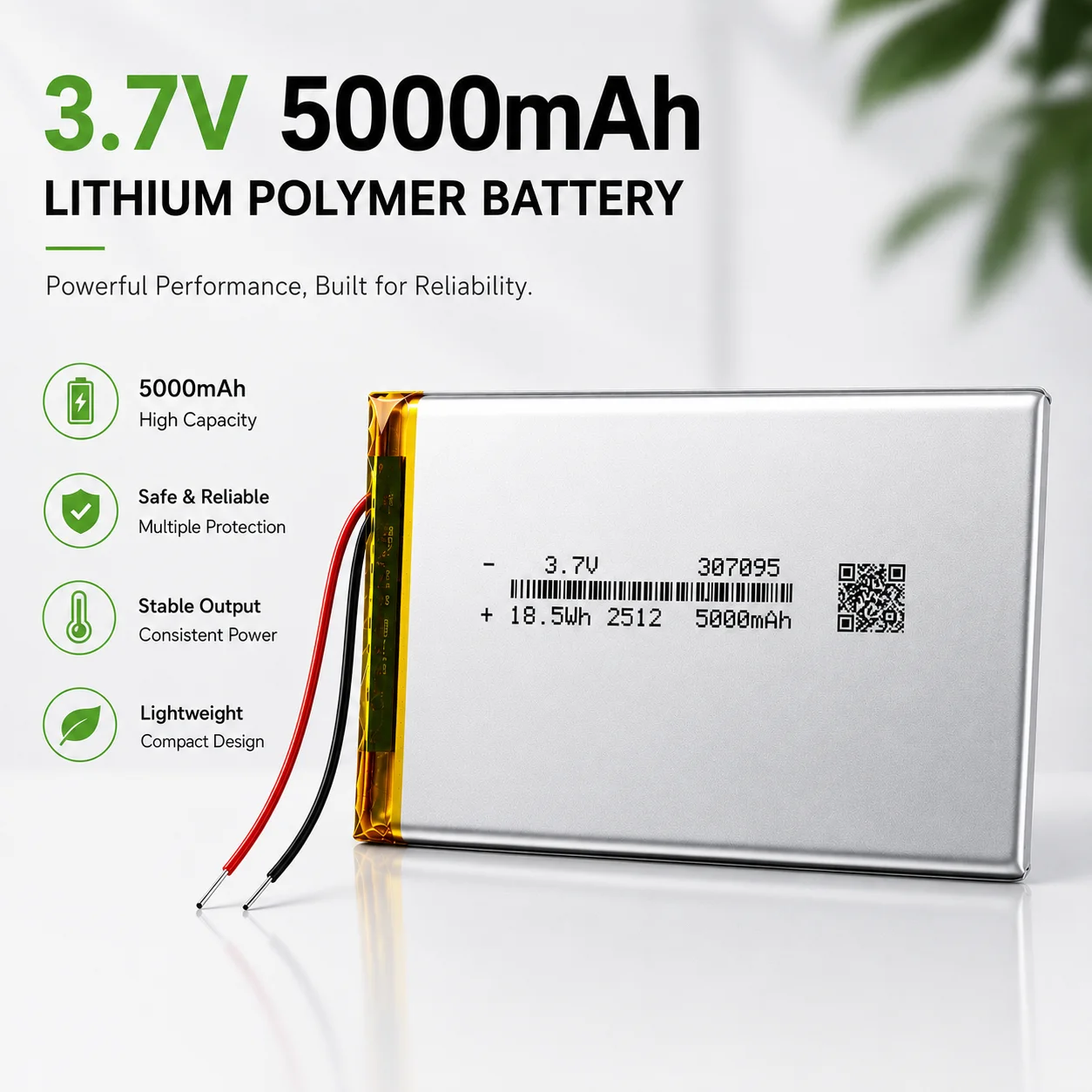 307095 5000mah 3.7V Polymer Lithium Batteries for 8 inch 9 inch MID Tablet Battery