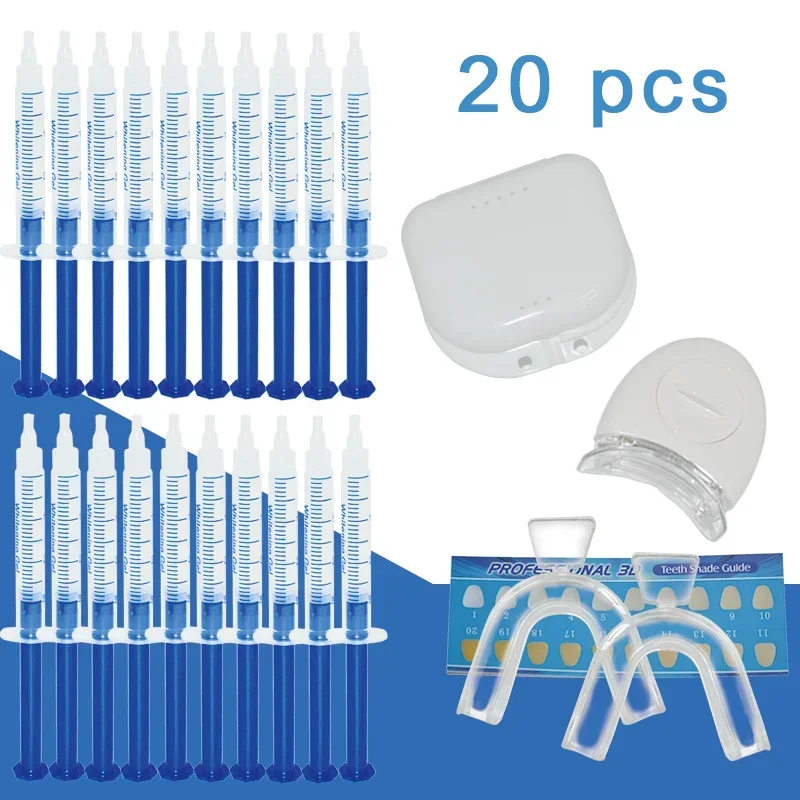 Home Use Teeth Whitening Kit with led light Care Oral Hygiene Tooth Whitener Bleaching White Carbamide Peroxide BULK toothbrush