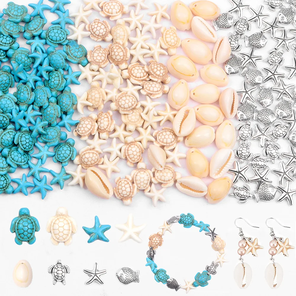 29/55/81pcs multi-color turquoise turtle series beads can be used for DIY friend bracelets, necklaces, earrings, and jewelry mak