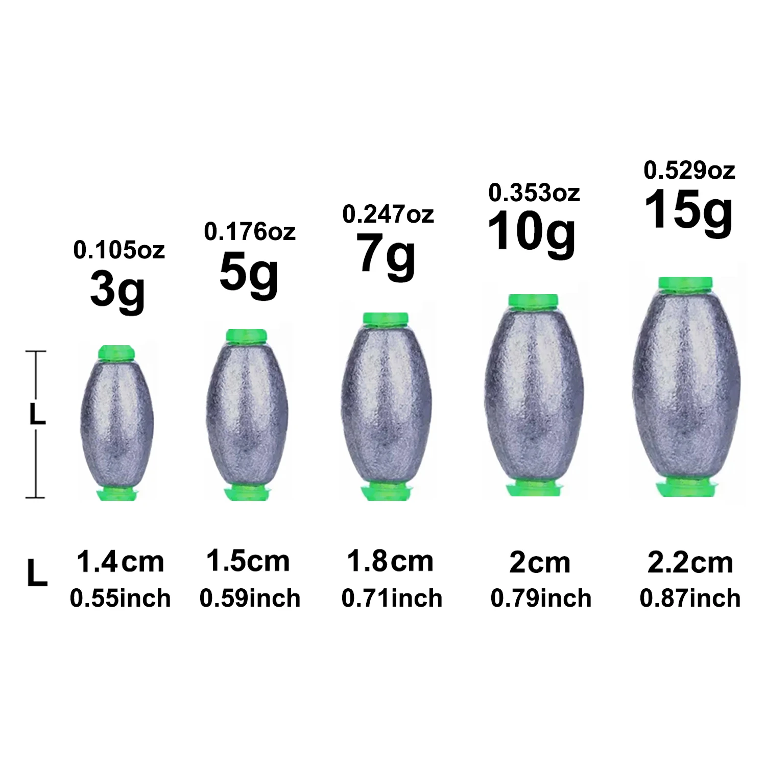 Olive Fishing Sinkers Set 2