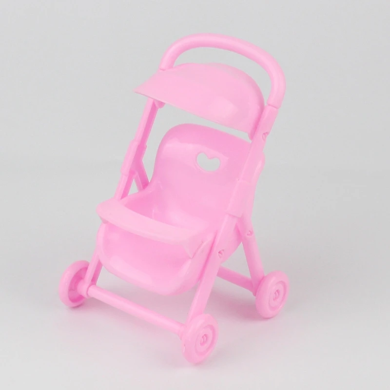 Mini Dollhouse Baby Stroller for Girl for Doll Miniature Trolley for Doll House Decoration Kids for Play House Educ